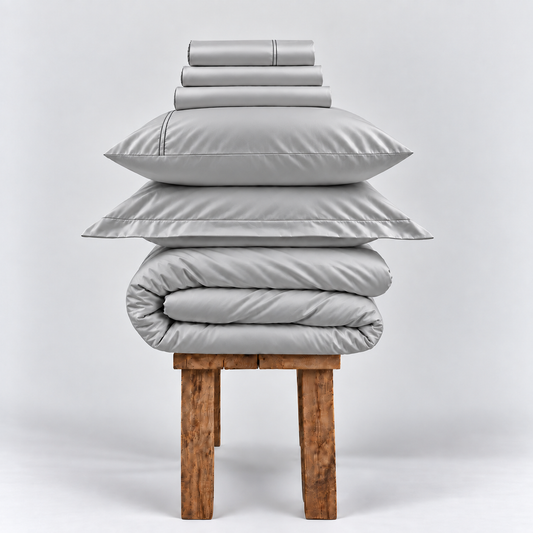 800 Thread Count Egyptian Cotton Grand Splendour Sateen Bedding Set - Moonstone