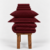 800 Thread Count Egyptian Cotton Grand Splendour Sateen Bedding Set - Deep Burgundy