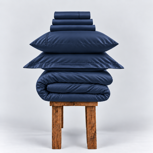 800 Thread Count Egyptian Cotton Grand Splendour Sateen Bedding Set - Estate Navy