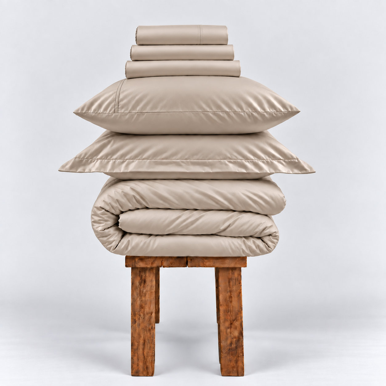 800 Thread Count Egyptian Cotton Grand Splendour Sateen Bedding Set - Oak