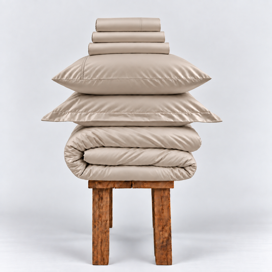 800 Thread Count Egyptian Cotton Grand Splendour Sateen Bedding Set - Oak