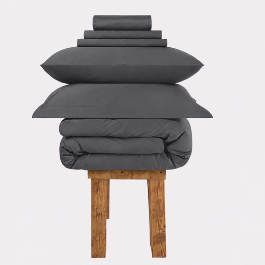 800 Thread Count Egyptian Cotton Grand Splendour Sateen Bedding Set - Graphite Grey