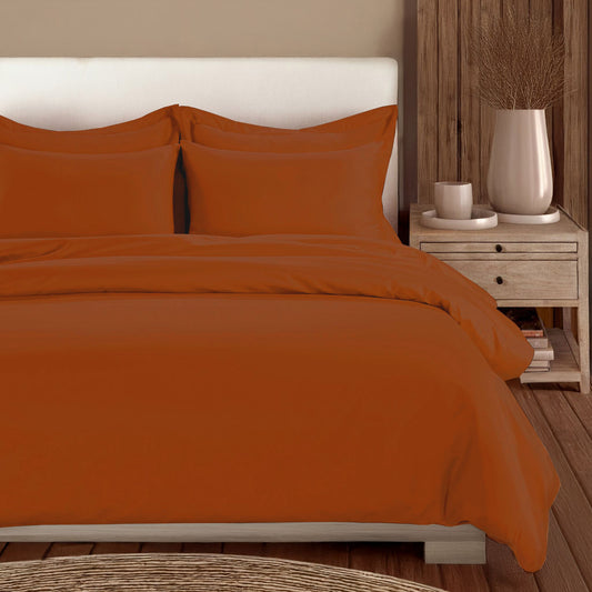 800 Thread Count Egyptian Cotton Grand Splendour Sateen Duvet Cove - Potter's Clay