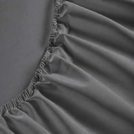 800 Thread Count Egyptian Cotton Grand Splendour Sateen Fitted Sheet - Graphite Grey
