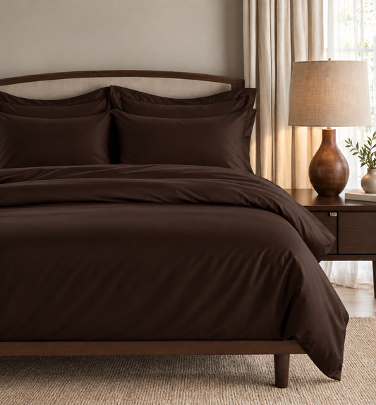 All Season Egyptian Giza Bedding Set - Coffee