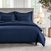 800 Thread Count Egyptian Cotton Grand Splendour Sateen Duvet Cover - Estate Navy