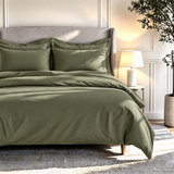 800 Thread Count Egyptian Cotton Grand Splendour Sateen Duvet Cover - Olive