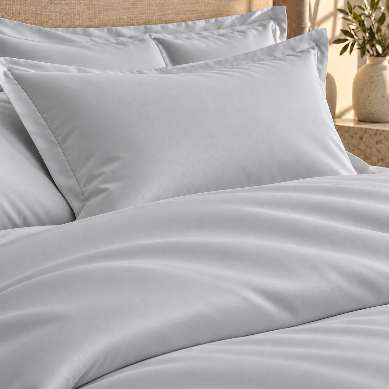 800 Thread Count Egyptian Cotton Grand Splendour Sateen Bedding Set - Moonstone