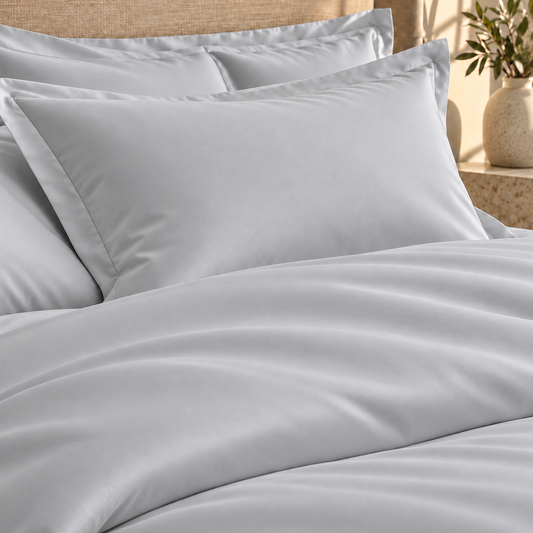 800 Thread Count Egyptian Cotton Grand Splendour Sateen Duvet Cover - Moonstone