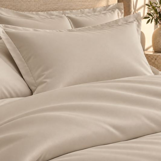 800 Thread Count Egyptian Cotton Grand Splendour Sateen Duvet Cover - Oak