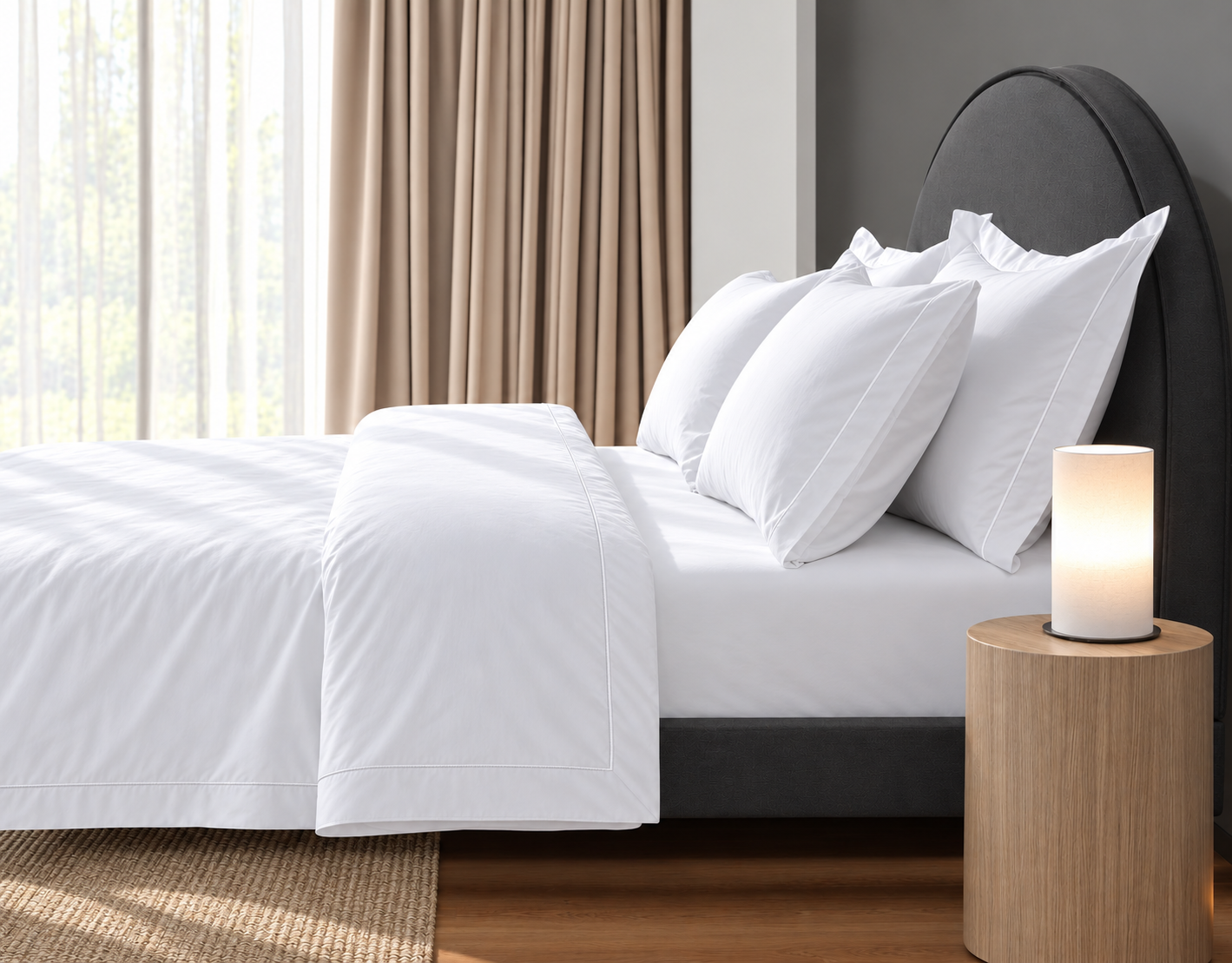 300 Thread Count Percale Oakwood Duvet Cover - Brilliant White