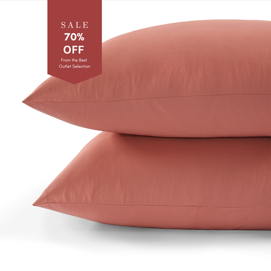 300 Thread Count Pair (2 pillowcases) of Peaceful Empress Pillowcases -  Terra Cotta