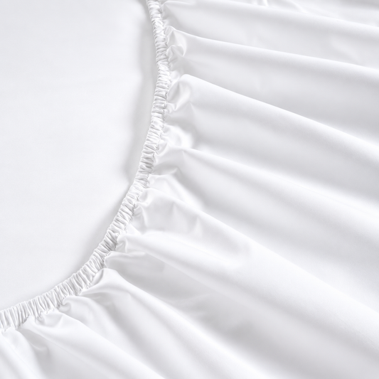 800 Thread Count Egyptian Cotton Grand Splendour Sateen Fitted Sheet - Brilliant White