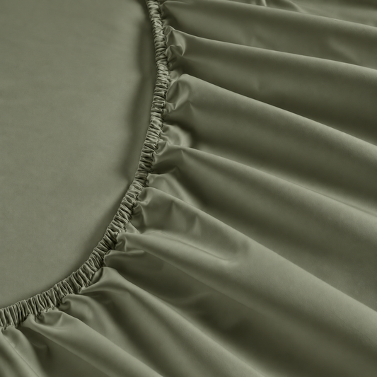 800 Thread Count Egyptian Cotton Grand Splendour Sateen Fitted Sheet - Olive