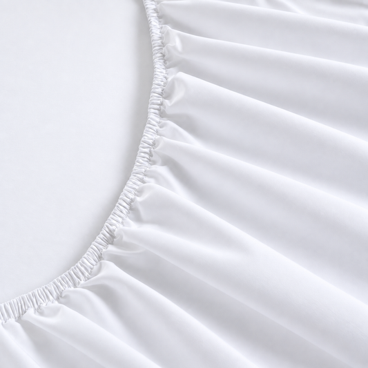 Percale Grand Splendour 100% Long Staple Cotton Fitted Sheet - Brilliant White