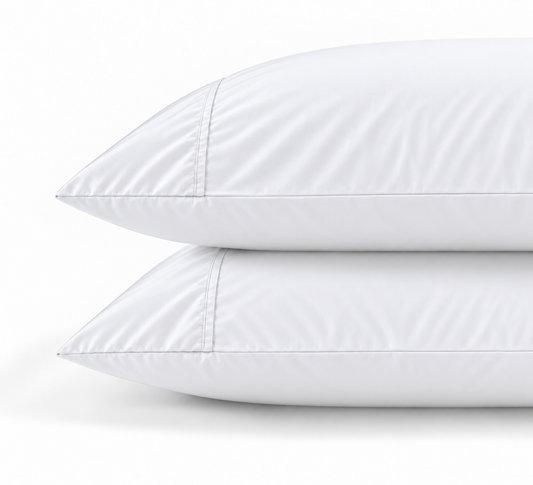 800 Thread Count Egyptian Cotton Pair (2 Pillowcases) of Grand Splendour Sateen Pillowcases - Brilliant White