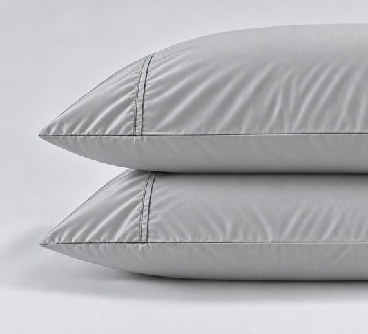 800 Thread Count Egyptian Cotton Pair (2 Pillowcases) of Grand Splendour Sateen Pillowcases - Moonstone