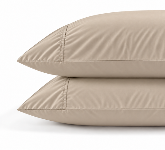 800 Thread Count Egyptian Cotton Pair (2 Pillowcases) of Grand Splendour Sateen Pillowcases - Oak