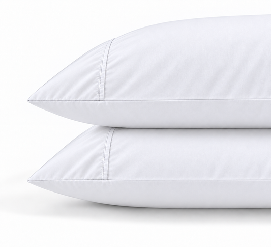 Percale Grand Splendour 100% Long Staple Cotton Pillowcase - Brilliant White
