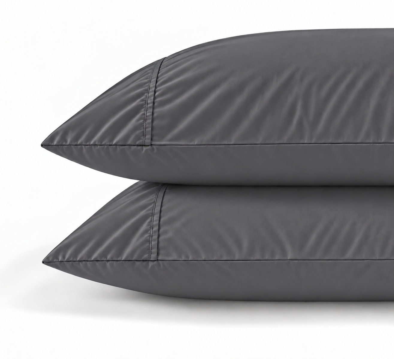 800 Thread Count Egyptian Cotton Pair (2 Pillowcases) of Grand Splendour Sateen Pillowcases - Pewter