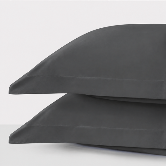 300 Thread Count Pair (2 pillowcases) of Peaceful Empress Pillowcases - Percale Graphite Grey