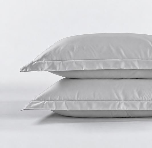 800 Thread Count Egyptian Cotton Pair (2 Pillowcases) of Grand Splendour Sateen Pillowcases - Moonstone
