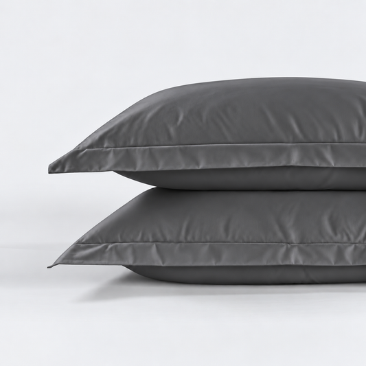 800 Thread Count Egyptian Cotton Pair (2 Pillowcases) of Grand Splendour Sateen Pillowcases - Pewter