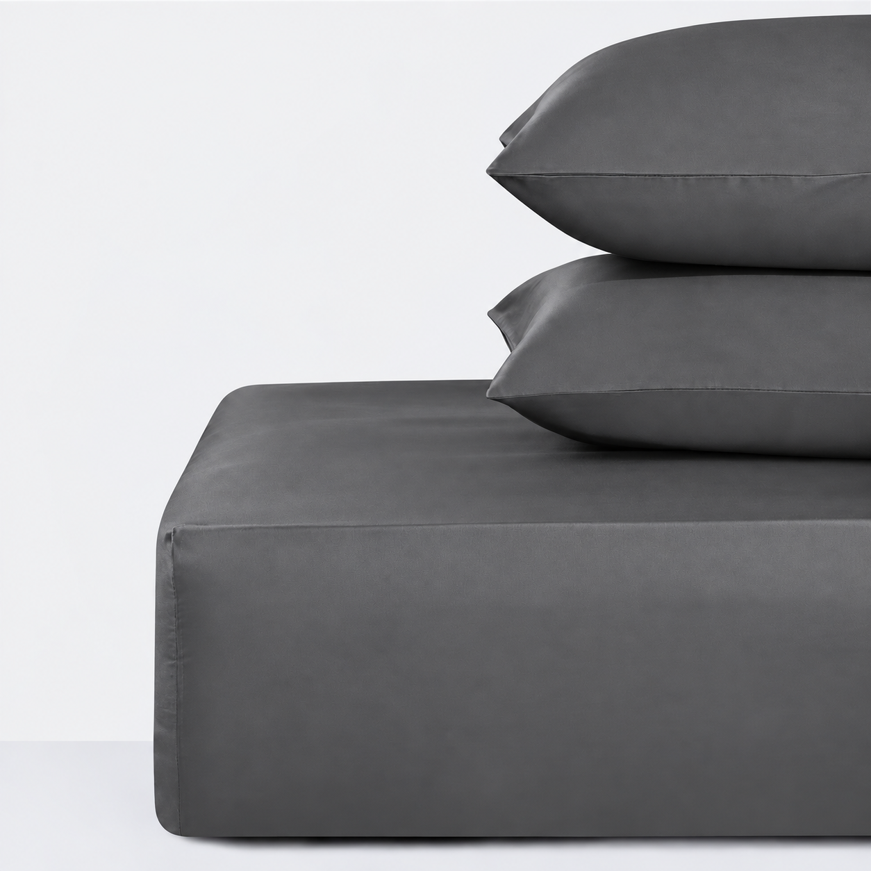 800 Thread Count Egyptian Cotton Grand Splendour Sateen Fitted Sheet - Graphite Grey