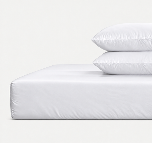 800 Thread Count Egyptian Cotton Grand Splendour Sateen Fitted Sheet - Brilliant White