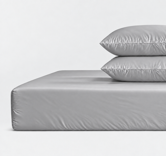 800 Thread Count Egyptian Cotton Grand Splendour Sateen Fitted Sheet - Moonstone