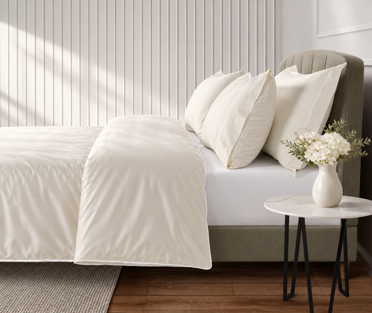 800 Thread Count Egyptian Cotton Duke of Bliss Lux Buttery Smooth Duvet Cover - Ivory Accent