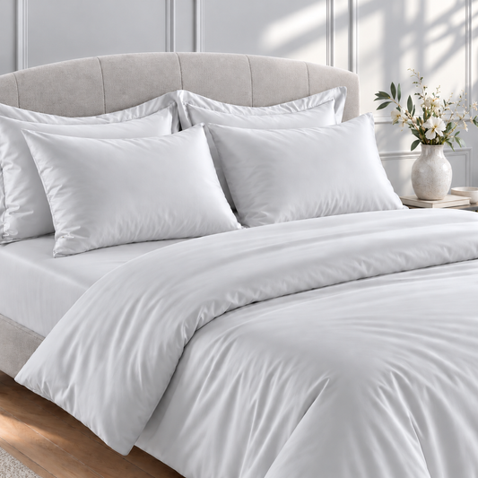 800 Thread Count Egyptian Cotton Grand Splendour Sateen Duvet Cover - Oyster Mushroom