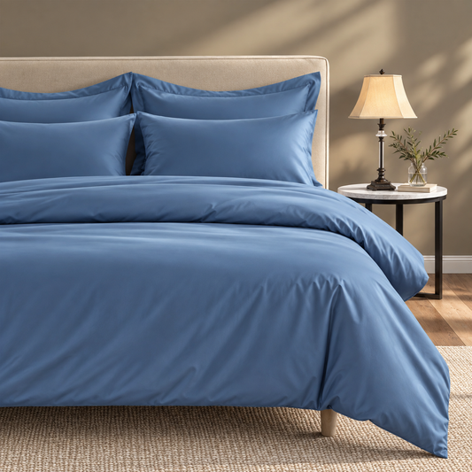 800 Thread Count Egyptian Cotton Grand Splendour Sateen Duvet Cover - Quiet Harbour