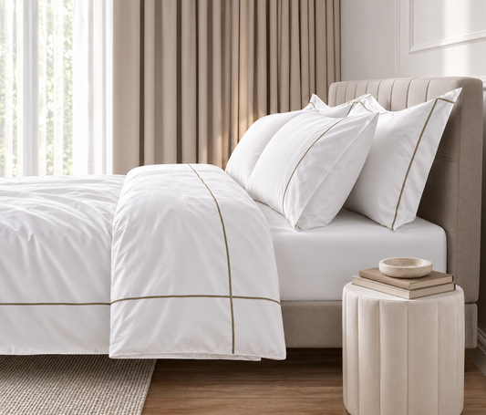 800 Thread Count Egyptian Cotton Kensington Lux Buttery Smooth Duvet Cover - Simply Taupe