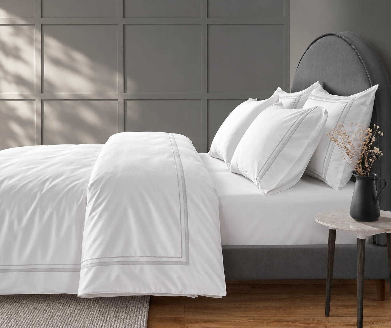 800 Thread Count Egyptian Cotton Royalton Lux Buttery Smooth Duvet Cover - Silver Dove Grey
