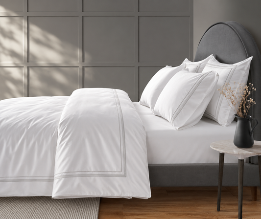 800 Thread Count Egyptian Cotton Royalton LUXE Bedding Set - Silver Dove Grey