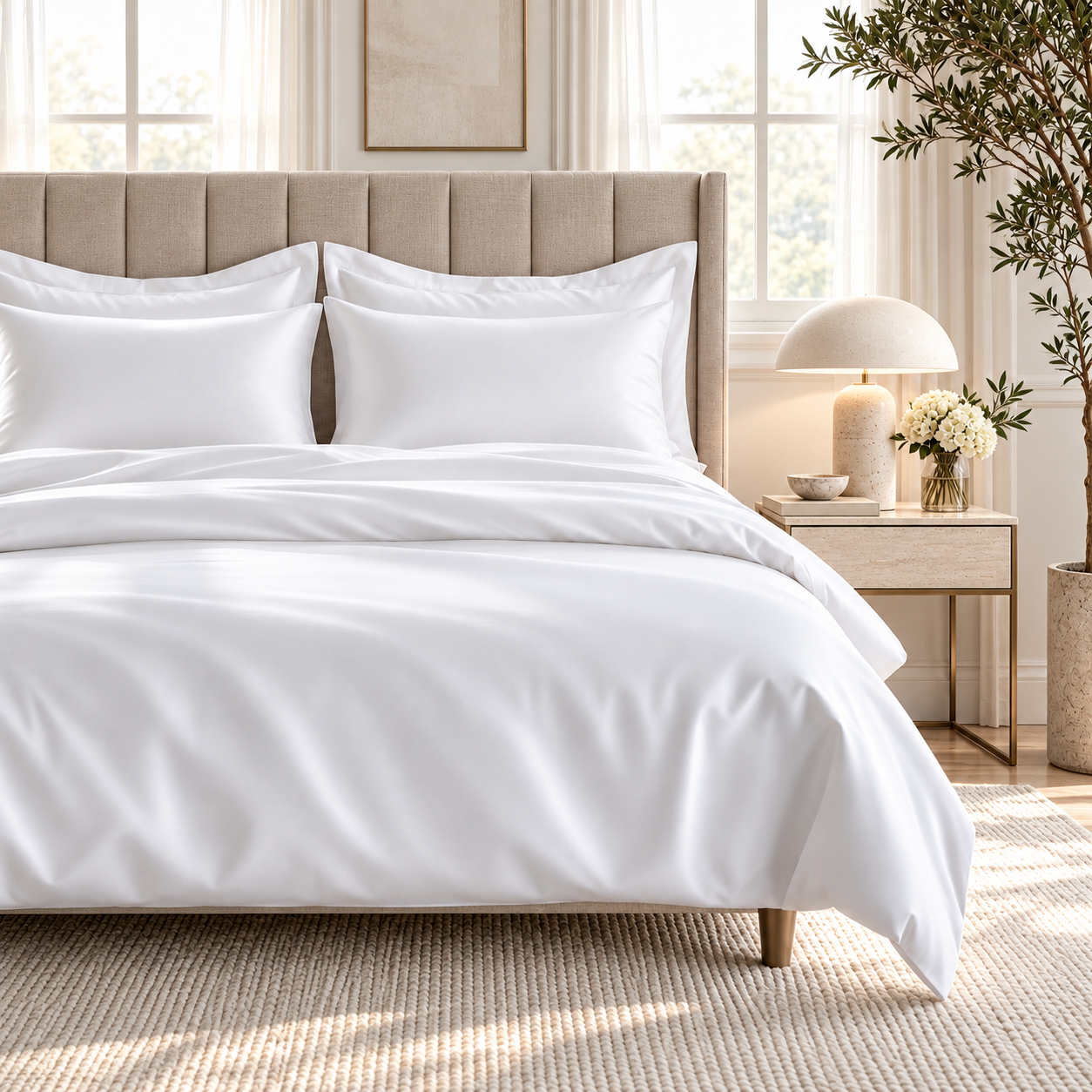 800 Thread Count Egyptian Cotton Grand Splendour LUXE White Bedding Set