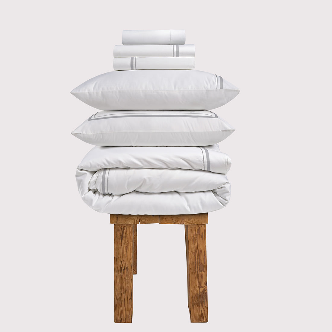 800 Thread Count Egyptian Cotton Royalton LUXE Bedding Set - Silver Dove Grey
