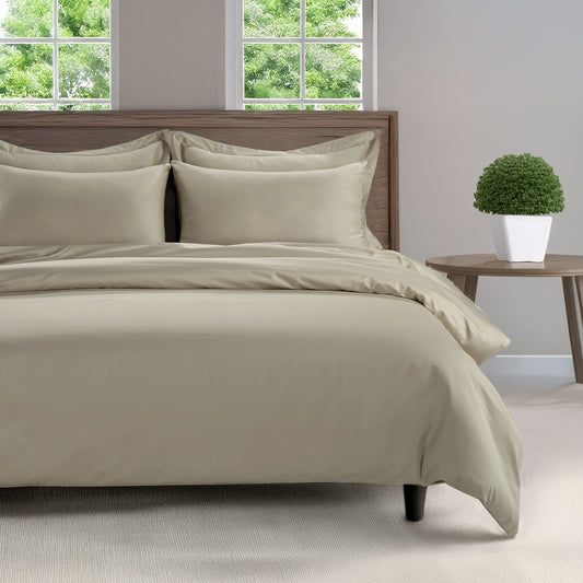 800 Thread Count Egyptian Cotton Grand Splendour Sateen Duvet Cover - Oatmeal