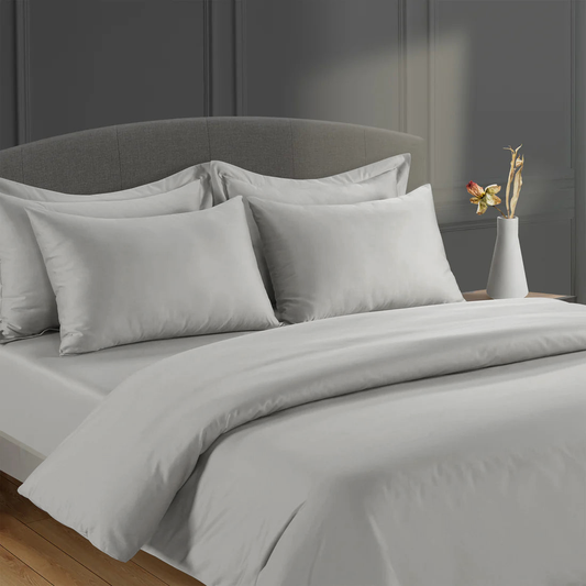 800 Thread Count Egyptian Cotton Grand Splendour Sateen Duvet Cover - Oyster Mushroom