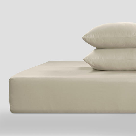 800 Thread Count Egyptian Cotton Grand Splendour Sateen Fitted Sheet - Oatmeal