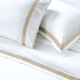 800 Thread Count Egyptian Cotton Heiress Bedding Set - White and Bone