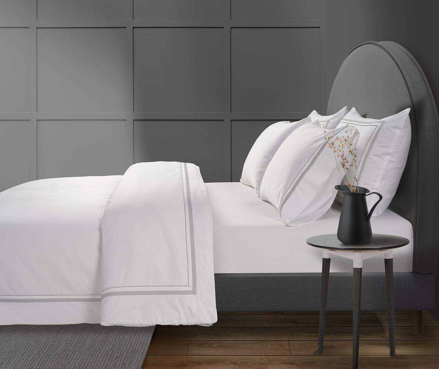 800 Thread Count Egyptian Cotton Royalton LUXE Bedding Set - Silver Dove Grey