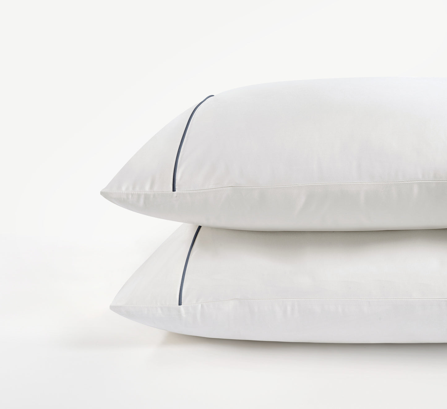 800 Thread Count Pair (2 Pillowcases) of Egyptian Cotton Duke of Bliss Lux Buttery Smooth Pillowcases - Graphite Grey Accent