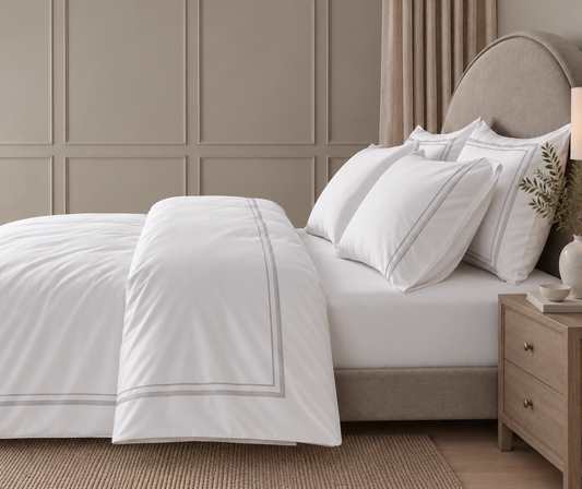 800 Thread Count Egyptian Cotton Royalton Lux Buttery Smooth Duvet Cover - Silver Dove Grey