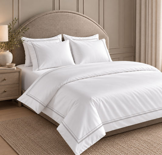 800 Thread Count Egyptian Cotton Royalton Lux Buttery Smooth Duvet Cover - Silver Dove Grey