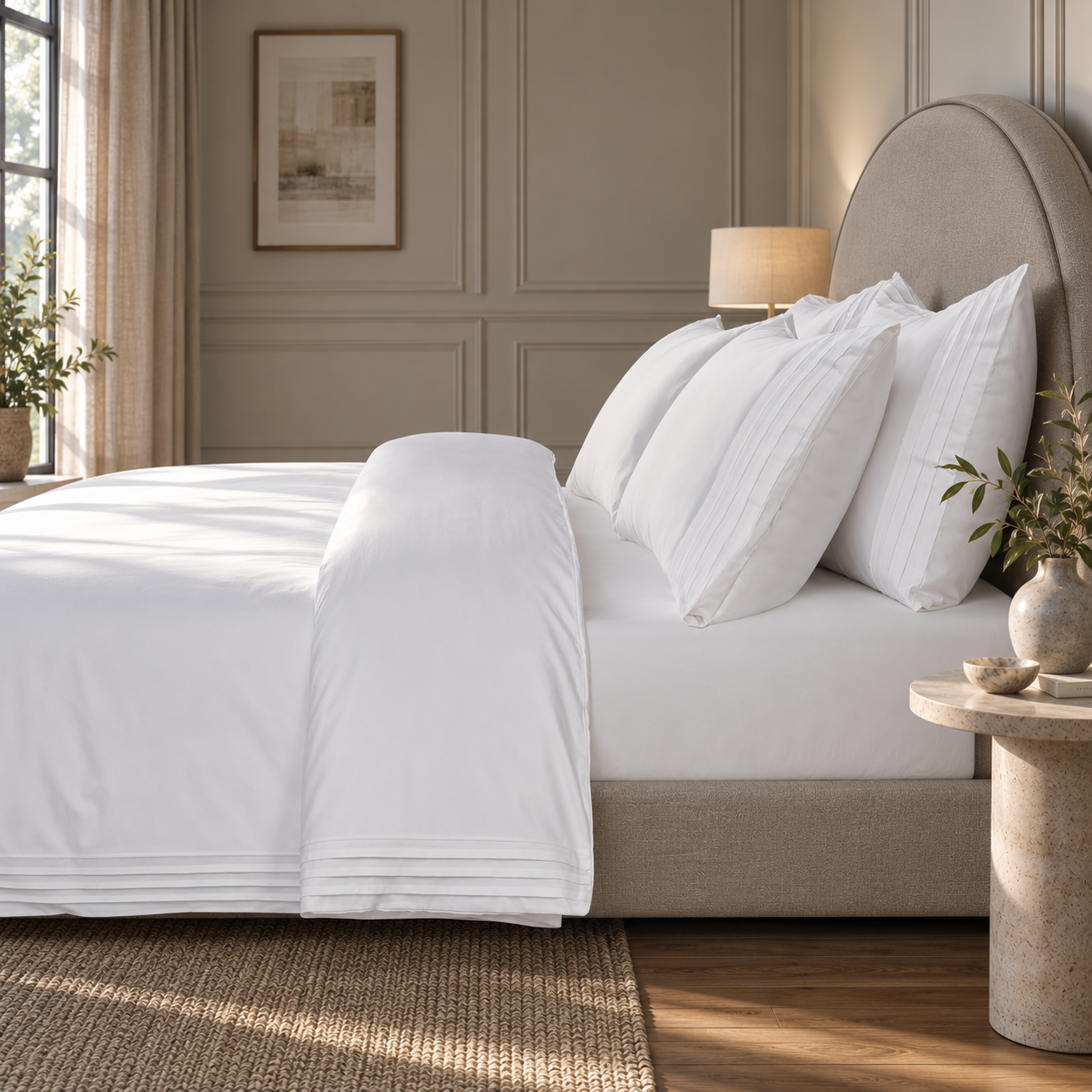 800 Thread Count Egyptian Cotton Regalwood Lux Buttery Smooth Duvet Cover - Brilliant White