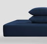 UPS 800 Thread Count Egyptian Cotton Grand Splendour Lux Buttery Smooth Lux Fitted Sheet -  Navy Peony