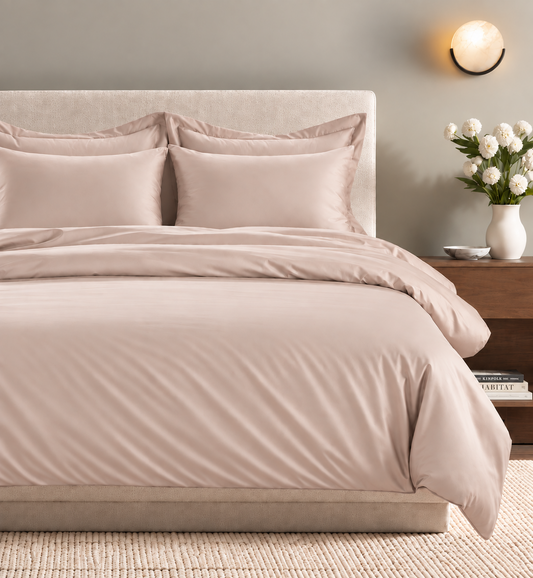 All Season Egyptian Giza Duvet Cover - Dusty Rose