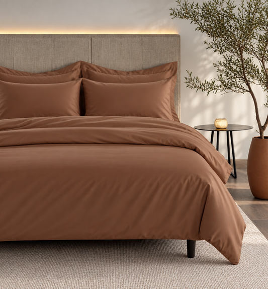 All Season Egyptian Giza Duvet Cover - Mocha